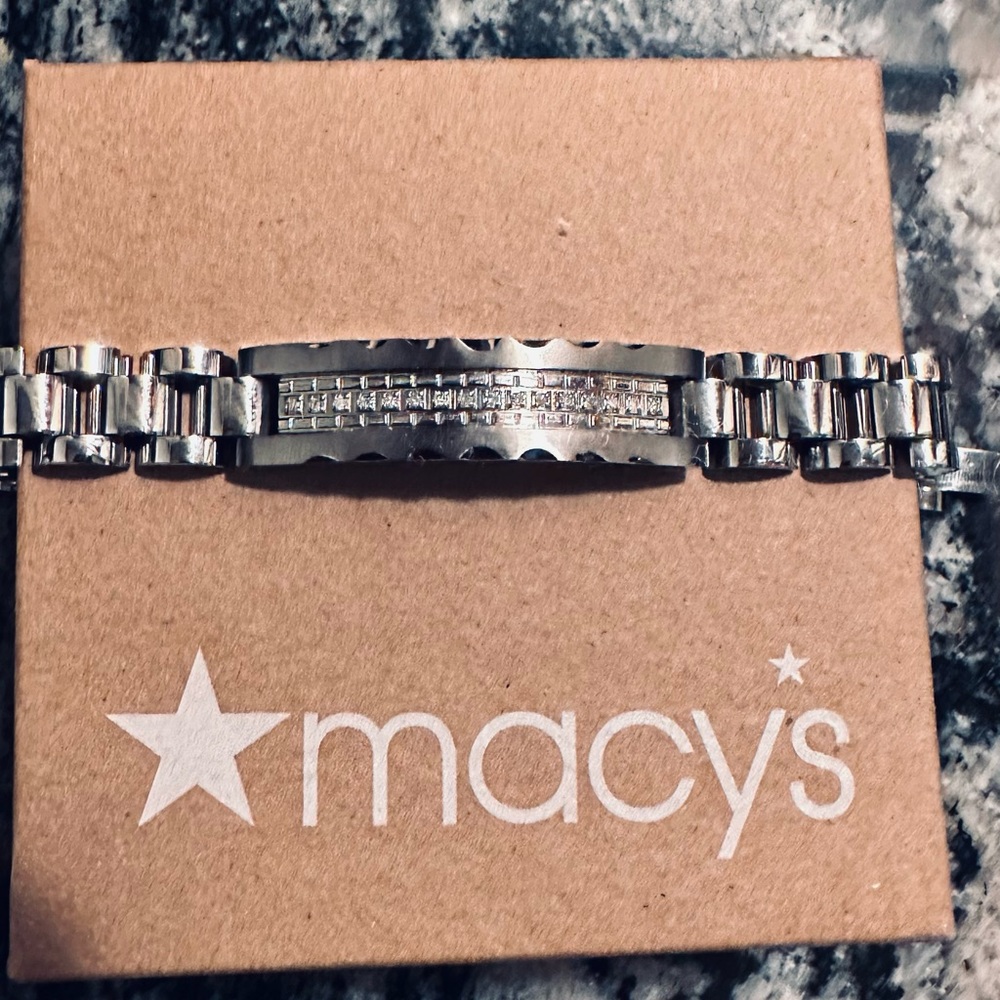 Men's Diamond (1/5 ct. t.w.) ID Bracelet in Stainless Steel